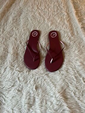 Solei Sea Indie Women's Maroon Slim-Strap Flip Sandals